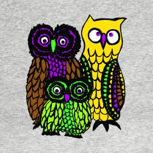 Psychedelic Hippie Owls T-Shirt